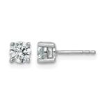 14k White Gold 7/8 carat Lab Grown Diamond VS/SI+ G+ Round Complete Four Prong Heavyweight Stud Earrings