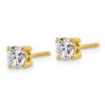 18k 1 carat Lab Grown Diamond VS+ F+ Round Complete Four Prong Stud Earrings - Image 2