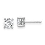 Platinum 1 carat Certified Lab Grown Diamond VS+ F+ Round Complete Four Prong Stud Earrings