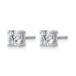 10k White Gold Round 4-Prong 1.00ct. Diamond Stud Earrings - Image 2