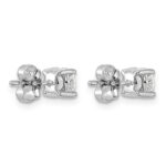 14k White Gold 1 carat Lab Grown Diamond VS/SI+ G+ Round Complete Four Prong Heavyweight Stud Earrings - Image 4