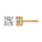 14k 1 carat Lab Grown Diamond VS/SI+ G+ Round Complete Four Prong Heavyweight Stud Earrings