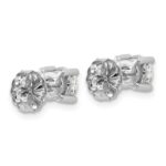 18k White Gold 1/2 carat Certified Lab Grown Diamond VS+ F+ Round Complete Four Prong Stud Earrings - Image 3