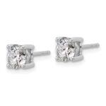 Platinum 1 1/2 carat Lab Grown Diamond VS+ F+ Round Complete Four Prong Stud Earrings - Image 2