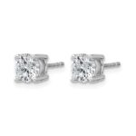 14k White Gold 1 1/2 carat Lab Grown Diamond VS+ F+ Round Complete Four Prong Heavyweight Stud Earrings - Image 2
