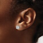 14k White Gold 1 1/2 carat Certified Lab Grown Diamond VS+ F+ Round Complete Four Prong Heavyweight Stud Earrings - Image 3
