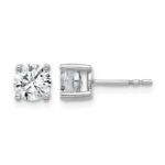 14k White Gold 1 3/4 carat Lab Grown Diamond VS+ F+ Round Complete Four Prong Heavyweight Stud Earrings
