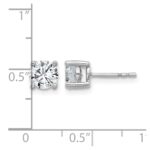 14k White Gold 1 3/4 carat Lab Grown Diamond VS/SI+ G+ Round Complete Four Prong Heavyweight Stud Earrings - Image 5