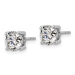 Platinum 2 carat Certified Lab Grown Diamond VS+ F+ Round Complete Four Prong Stud Earrings - Image 2