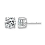 14k White Gold 2 1/2 carat Lab Grown Diamond VS/SI+ G+ Round Complete Four Prong Heavyweight Stud Earrings