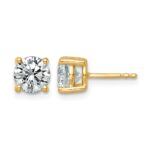 14k 2 1/2 carat Lab Grown Diamond VS+ F+ Round Complete Four Prong Heavyweight Stud Earrings