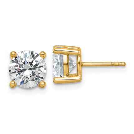 18k 3 carat Lab Grown Diamond VS+ F+ Round Complete Four Prong Stud Earrings