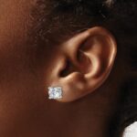 14k White Gold 3 carat Certified Lab Grown Diamond VS/SI+ G+ Round Complete Four Prong Heavyweight Stud Earrings - Image 3
