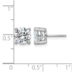 14k White Gold 3 carat Lab Grown Diamond VS/SI+ G+ Round Complete Four Prong Heavyweight Stud Earrings - Image 5