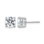 14k White Gold 4 carat Certified Lab Grown Diamond VS+ F+ Round Complete Four Prong Lightweight Stud Earrings