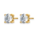 14k 4 carat Lab Grown Diamond VS/SI+ G+ Round Complete Four Prong Heavyweight Stud Earrings - Image 2