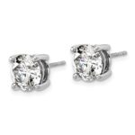 18k White Gold 5 carat Lab Grown Diamond VS+ F+ Round Complete Four Prong Stud Earrings - Image 2