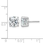 14k White Gold 5 carat Lab Grown Diamond VS+ F+ Round Complete Four Prong Heavyweight Stud Earrings - Image 5