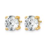 14k 5 carat Certified Lab Grown Diamond VS/SI+ G+ Round Complete Four Prong Heavyweight Stud Earrings - Image 2