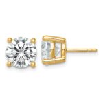 18k 6 carat Lab Grown Diamond VS+ F+ Round Complete Four Prong Stud Earrings