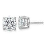Platinum 6 carat Certified Lab Grown Diamond VS+ F+ Round Complete Four Prong Stud Earrings