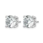 14k White Gold 6 carat Certified Lab Grown Diamond VS+ F+ Round Complete Four Prong Lightweight Stud Earrings - Image 2