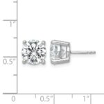 14k White Gold 6 carat Certified Lab Grown Diamond VS+ F+ Round Complete Four Prong Lightweight Stud Earrings - Image 3