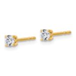14k 1/4 carat Certified Lab Grown Diamond VS+ F+ Round Complete Four Prong Lightweight Stud Earrings - Image 2