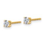 14k 1/3 carat Certified Lab Grown Diamond VS/SI+ G+ Round Complete Four Prong Lightweight Stud Earrings - Image 2