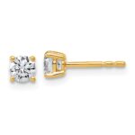 14k 1/2 carat Certified Lab Grown Diamond VS+ F+ Round Complete Four Prong Lightweight Stud Earrings