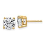 14k 4 carat Lab Grown Diamond VS+ F+ Round Complete Four Prong Lightweight Stud Earrings