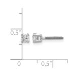 14k White Gold 1/5 carat Lab Grown Diamond VS/SI+ G+ Round Complete Four Prong Screwback Heavyweight Stud Earrings - Image 5