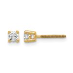 14k 1/5 carat Lab Grown Diamond VS/SI+ G+ Round Complete Four Prong Screwback Heavyweight Stud Earrings