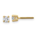 18k 1/4 carat Lab Grown Diamond VS+ F+ Round Complete Four Prong Screwback Stud Earrings