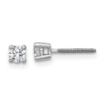 Platinum 1/4 carat Lab Grown Diamond VS+ F+ Round Complete Four Prong Screwback Stud Earrings