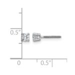 14k White Gold 1/4 carat Lab Grown Diamond VS+ F+ Round Complete Four Prong Screwback Heavyweight Stud Earrings - Image 5