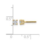 14k 1/4 carat Lab Grown Diamond VS/SI+ G+ Round Complete Four Prong Screwback Heavyweight Stud Earrings - Image 5