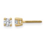 14k 1/3 carat Lab Grown Diamond VS+ F+ Round Complete Four Prong Screwback Heavyweight Stud Earrings