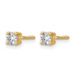 14k 1/3 carat Lab Grown Diamond VS/SI+ G+ Round Complete Four Prong Screwback Heavyweight Stud Earrings - Image 2