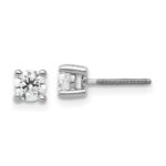 Platinum 1/2 carat Lab Grown Diamond VS+ F+ Round Complete Four Prong Screwback Stud Earrings