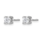 14k White Gold 1/2 carat Certified Lab Grown Diamond VS+ F+ Round Complete Four Prong Screwback Heavyweight Stud Earrings - Image 2