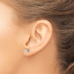14k White Gold 1/2 carat Certified Lab Grown Diamond VS+ F+ Round Complete Four Prong Screwback Heavyweight Stud Earrings - Image 3