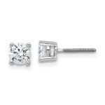 Platinum 3/4 carat Lab Grown Diamond VS+ F+ Round Complete Four Prong Screwback Stud Earrings