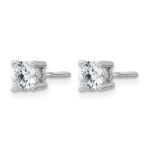 14k White Gold 3/4 carat Certified Lab Grown Diamond VS+ F+ Round Complete Four Prong Screwback Heavyweight Stud Earrings - Image 2