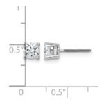14k White Gold 3/4 carat Certified Lab Grown Diamond VS/SI+ G+ Round Complete Four Prong Screwback Heavyweight Stud Earrings - Image 5