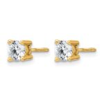 14k 3/4 carat Certified Lab Grown Diamond VS/SI+ G+ Round Complete Four Prong Screwback Heavyweight Stud Earrings - Image 2