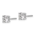 18k White Gold 1 carat Certified Lab Grown Diamond VS+ F+ Round Complete Four Prong Screwback Stud Earrings - Image 2