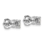 18k White Gold 1 carat Lab Grown Diamond VS+ F+ Round Complete Four Prong Screwback Stud Earrings - Image 3