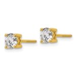 18k 1 carat Certified Lab Grown Diamond VS+ F+ Round Complete Four Prong Screwback Stud Earrings - Image 2