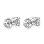 Platinum 1 carat Certified Lab Grown Diamond VS+ F+ Round Complete Four Prong Screwback Stud Earrings - Image 3